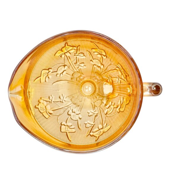 Jeannette Iris & Herringbone Marigold Pitcher 9 inch Carnival Glass - Picture 6 of 8